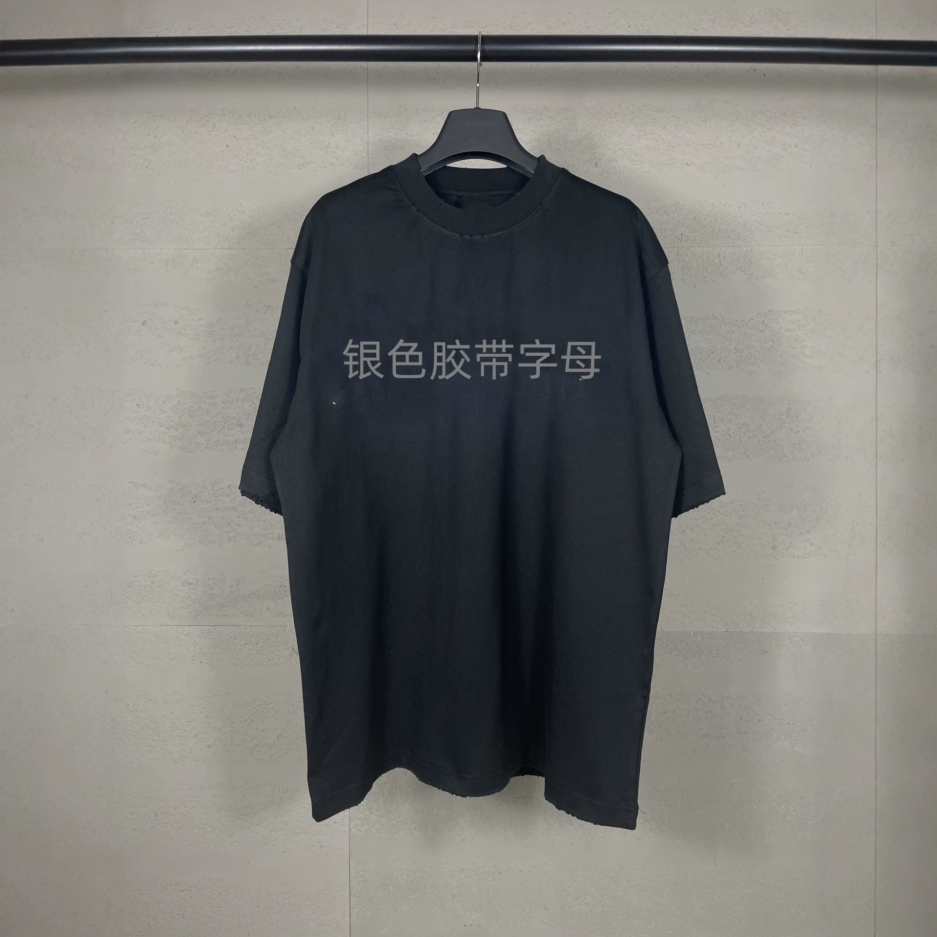 Correct Version High-Quality 25Ss Latest Tape-Printed Garment with Washed and Distressed Short-Sleeve T-Shirt