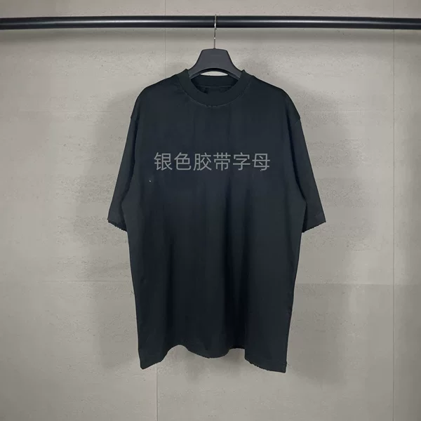 Correct Version High-Quality 25Ss Latest Tape-Printed Garment with Washed and Distressed Short-Sleeve T-Shirt