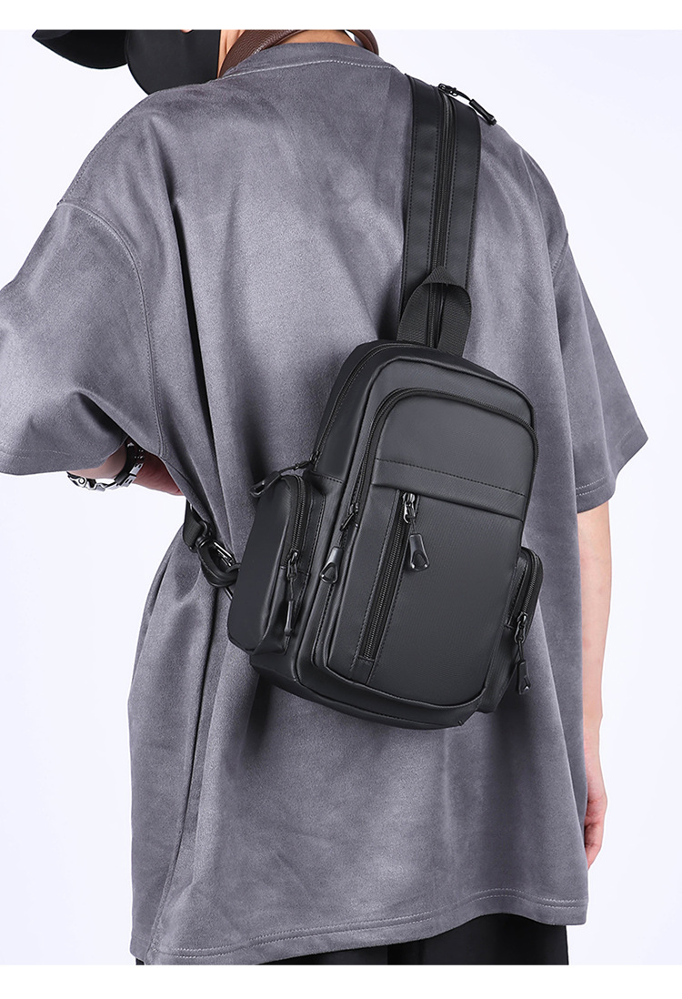 New men's chest bag, water-resistant, cross-border Oxford fabric, suitable for both shoulder and single shoulder, business men's computer backpack undefined