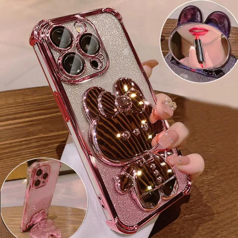 B 4799 New Temu Cross-Border Export Drop-Shipping with Hidden Makeup Mirror Anti-Fall Mobile Phone Protective Case