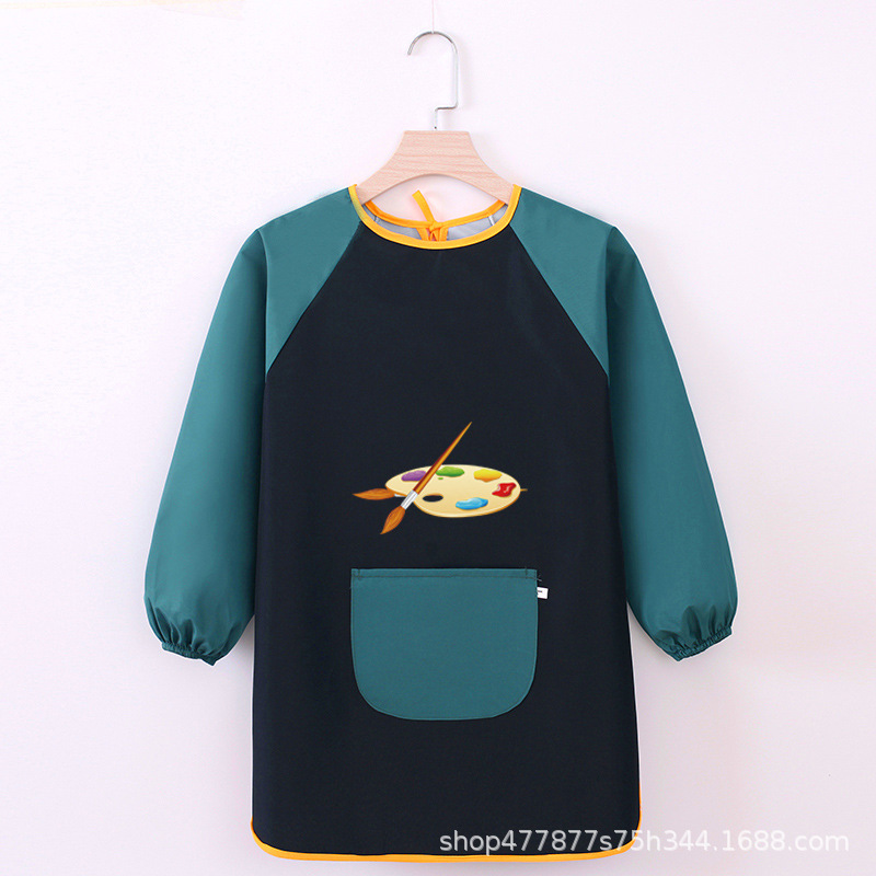 Abrigo DE LOS NIÑOS impermeable arte kindergarten pintura ropa publicidad inversa ropa impresa logo manga larga delantal vestido inverso