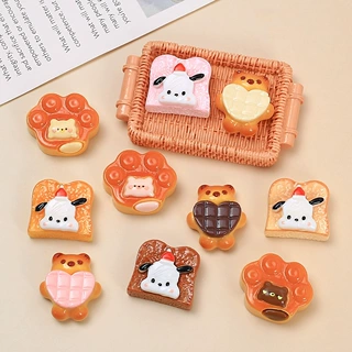焦糖小狗吐司食玩创意手工diy饰品配件奶油胶树脂小配件材料批发