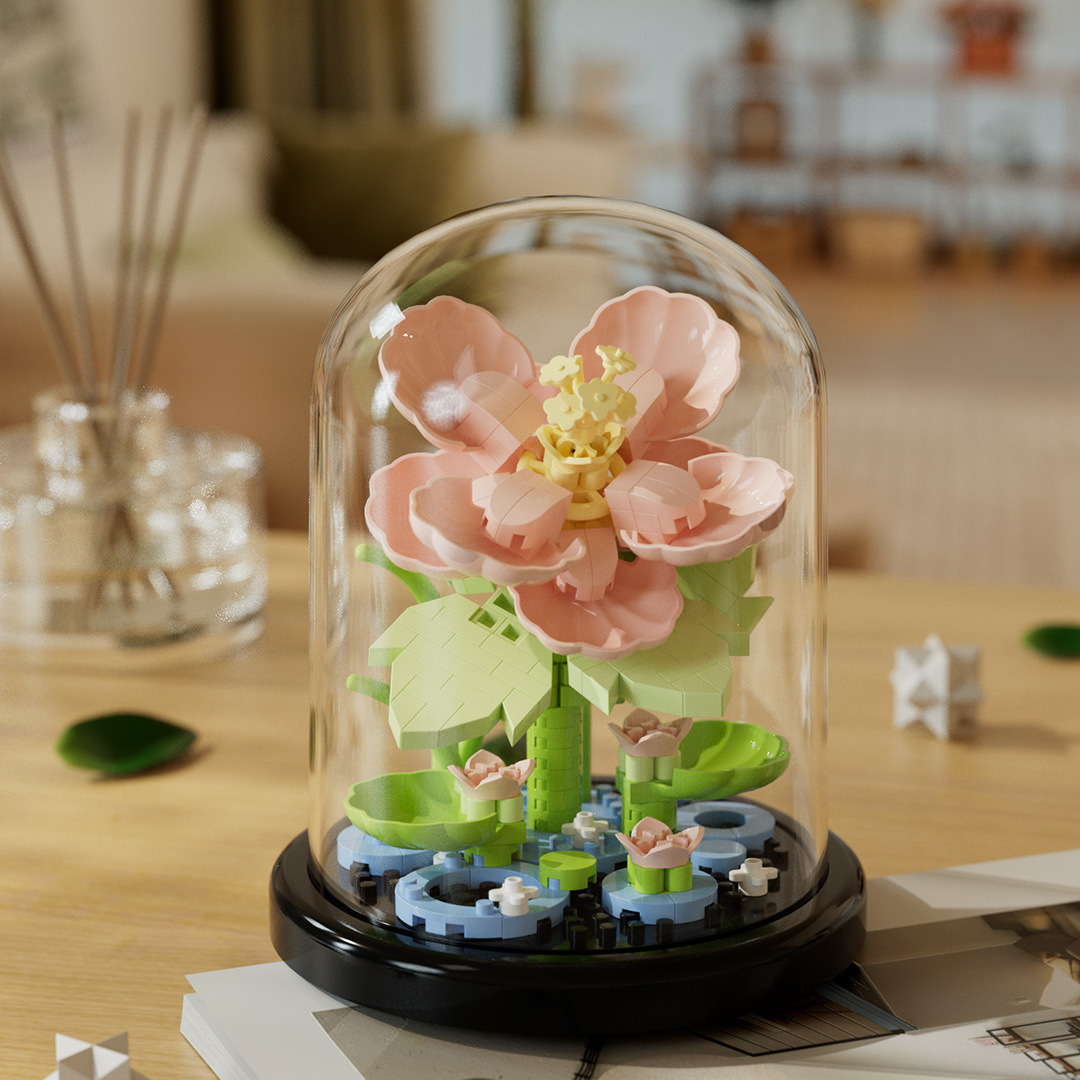 Caja de flores compatible con palabras clave de alta rosa bloques de construcción buquete de flores inmortales juguetes de ensamblaje ornamentos hechos a mano regalos de Año Nuevo