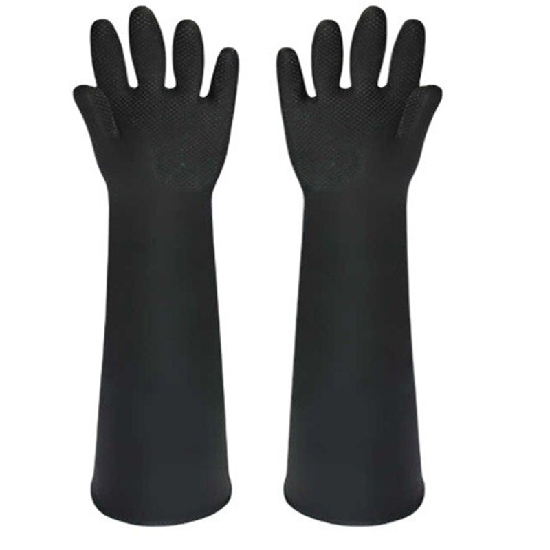 威蝶加厚型60cm耐酸碱乳胶手套防化学耐酸碱劳保手套耐用型防护