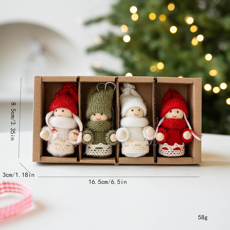 サンタクロースストラップウールフェルト老人装飾クリスマスエルフストラップ顔なし老人ストラップクリスマスツリー装飾|undefined