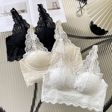 12338#四季新款法式蕾丝内衣女聚拢收副乳性感内搭防走光吊带美背