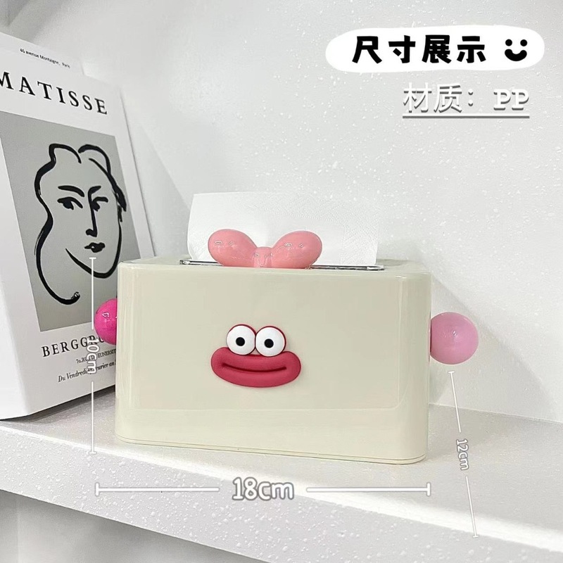 デスクトップうさぎティッシュボックススプリングリフト高颜値ティッシュ収纳ボックスリビングルーム茶何角型アルファベット引き出しボックス|undefined