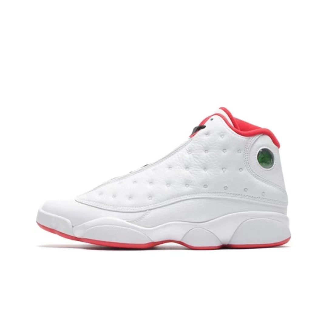 Кроссовки Putian AJ13 черно-белые «Пандa» бело-оранжевые с черно-зелёными вставками Egg Joe 13 реверс Панда, мужские спортивные баскетбольные