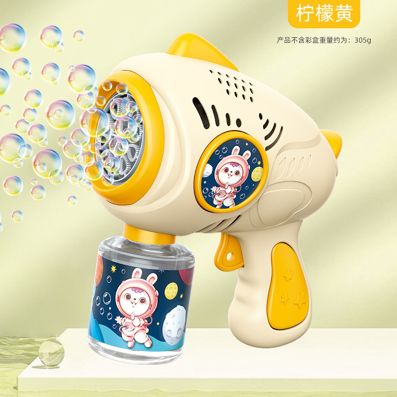 [Envío gratuito] en stock para niños delfín burbuja pistola juguete luz música eléctrica burbuja cámara 61 juguete