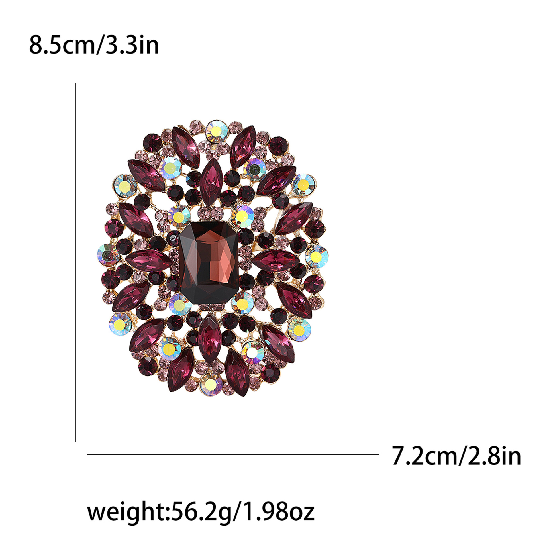 66g Weight Rhinestones Inlay Material Brooches Classification Business, Date, Cocktail Party Occasion Alloy Material Geometric Pattern All Seasons Season Women's Gender Retro Style Retro Pin Geometric Alloy Rhinestones Women's Brooches 1