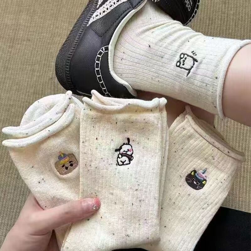 Cartoon Socks for Women, Spring and Autumn Mid-Calf Socks, Sweet Japanese Style, Trendy Yarn Socks, Popular Ins Style Slouch Socks, New Mid-Calf Socks Manufacturer