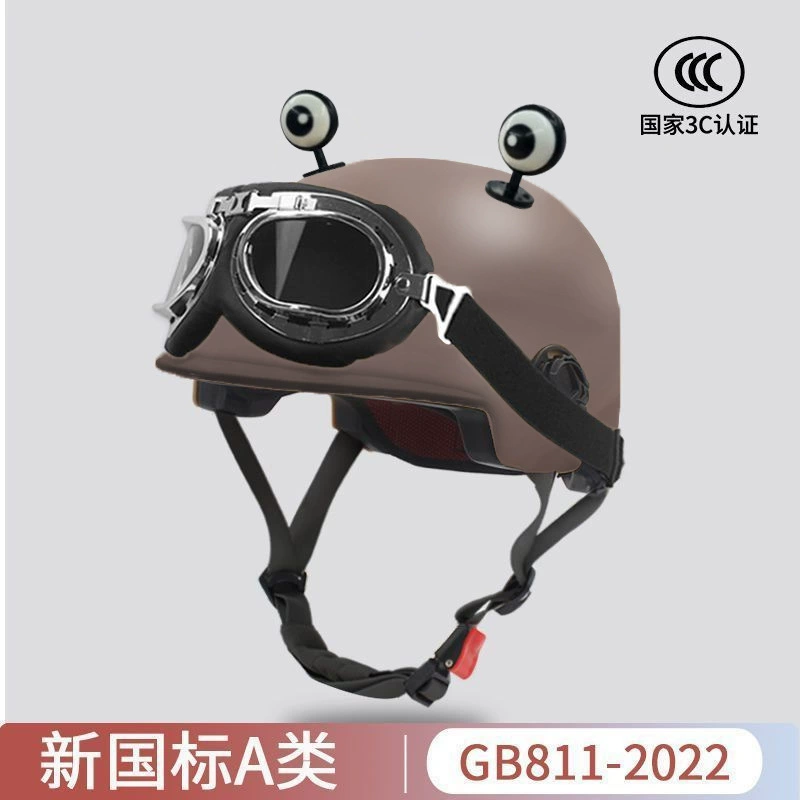 Национальный стандартный шлем для электромобиля, сертифицированный 3C, летняя велосипедная шапка для женщин и мужчин, аккумуляторная машина, милый полушлем Harley круглый год