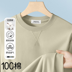 260G重ポンド純綿の男性のゆったりした毛輪の上着秋冬の新型の丸首の長袖のtシャツの底のシャツの男