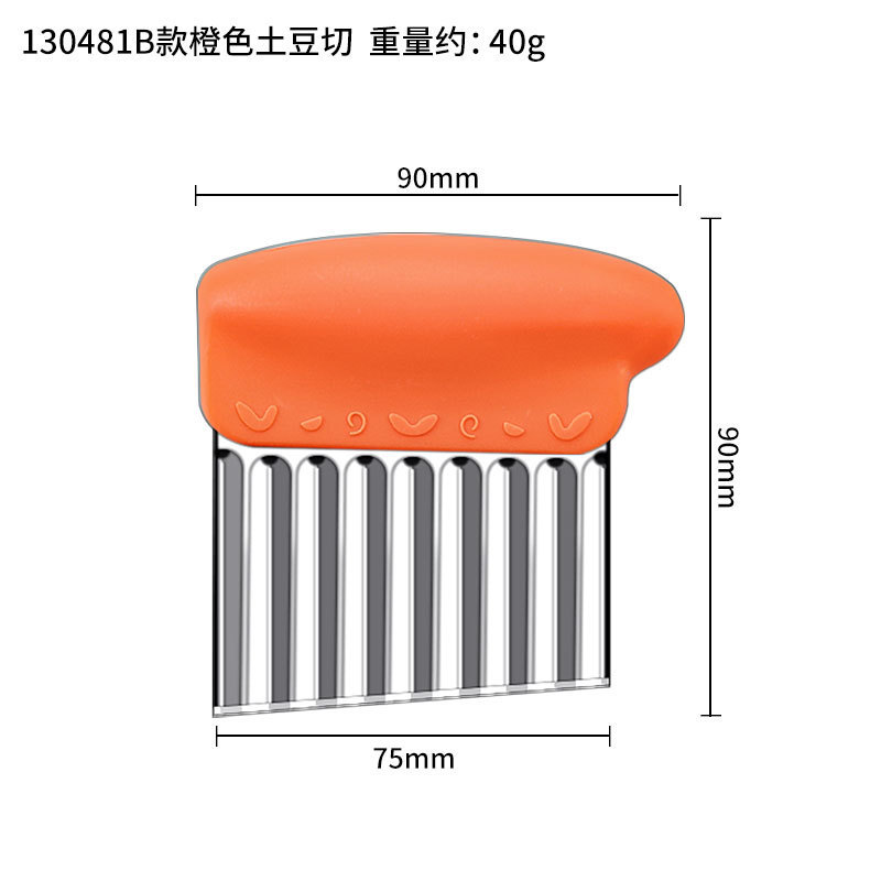 ステンレスの波のマッシュポテトは果物と野菜を切って切ります。|undefined