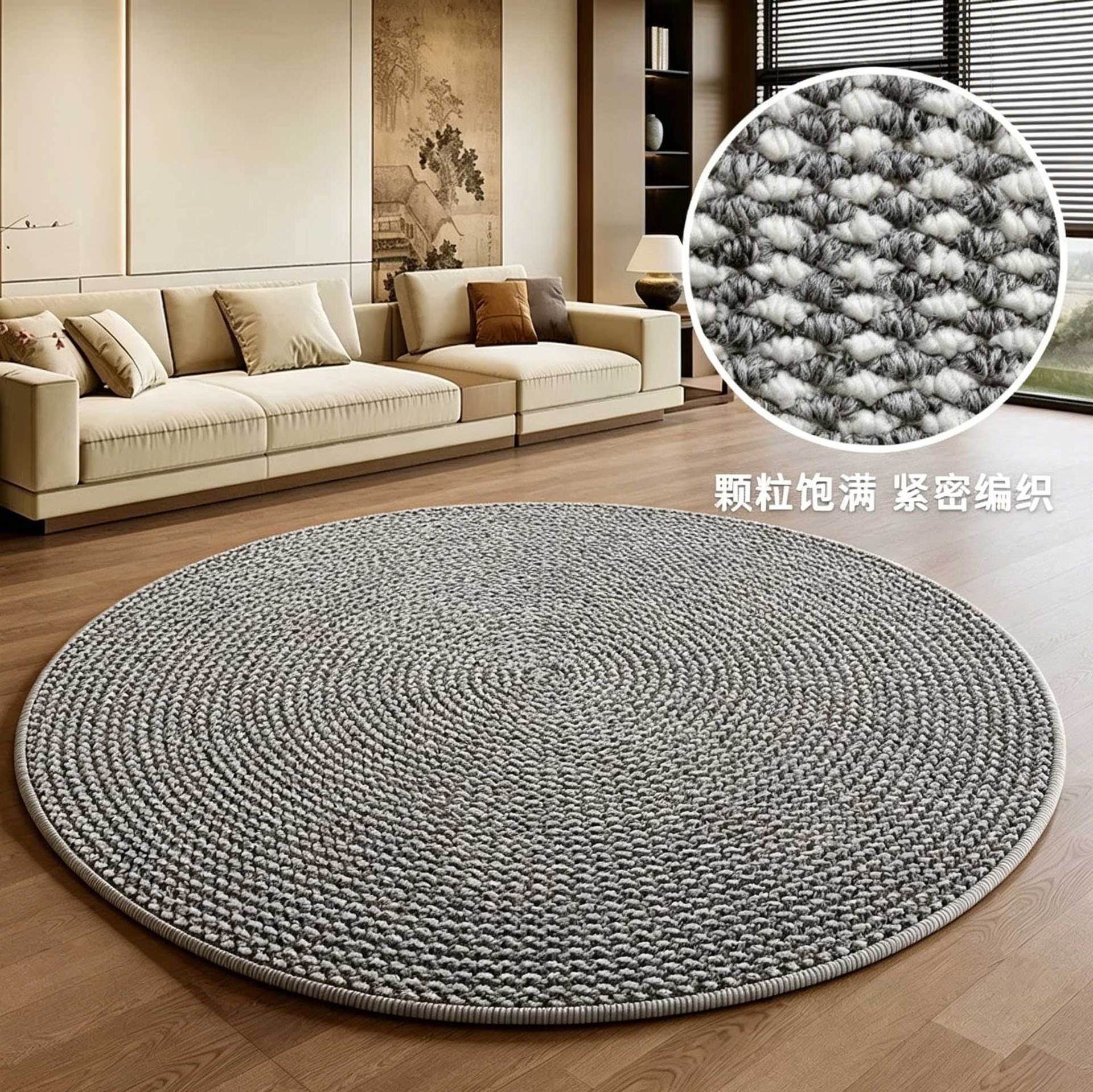 2026 alfombra sala de estar seda imitación alfombra sofá sala de estar redonda lavable a máquina alfombra de dormitorio medieval