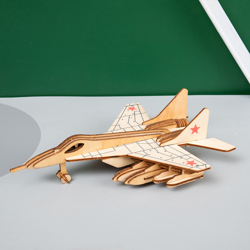 Street stall 3D three-dimensional puzzle handmade wooden assembled airplane model ornaments diy children's educational toys gifts