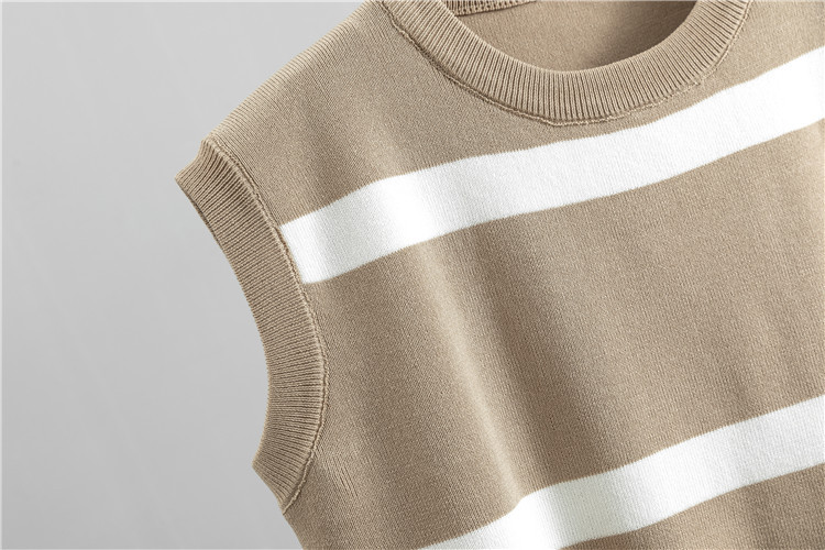 Damenbekleidung Temperament Mode locker gestrickte Strickjacke Jacke + Weste + Hose mit weitem Bein Fauler Stil dreiteiliges Set_voghion.com