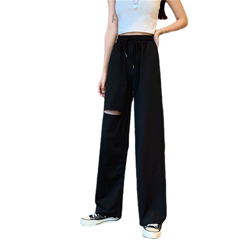 Das elastische Kordelzugdesign aus 6535-Baumwolle fühlt sich im Used-Look lässig an und eignet sich für Damen-Sommersportarten mit einem Gefühl von Fallen und Weite_voghion.com