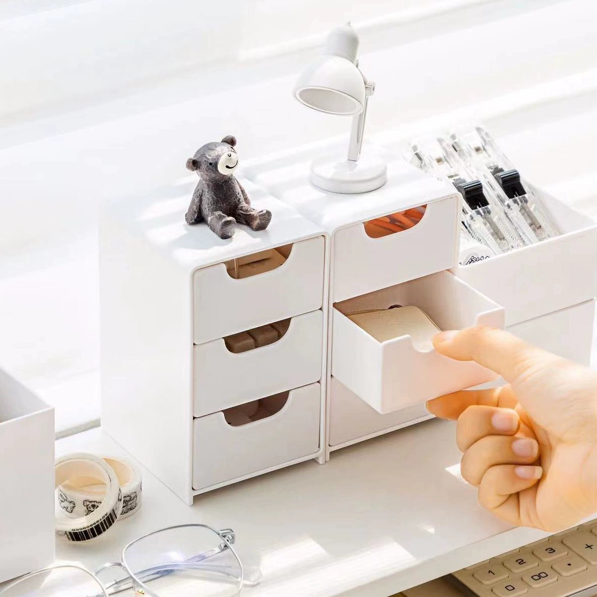 Трансграничный трехслойный ящик для хранения коробки с высоким уровнем лица