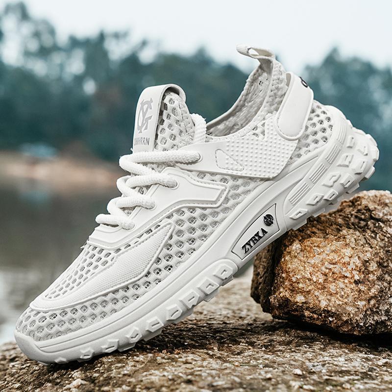 Comercio exterior verano transfronterizo nuevos zapatos de río zapatos de vadeo zapatos de red grandes de secado rápido zapatos de tela de red transpirables huecos zapatos de moda deportiva