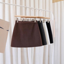 2024新款定制毛呢半身裙包臀裙女装加大码自带安全裤厂家批发紧身