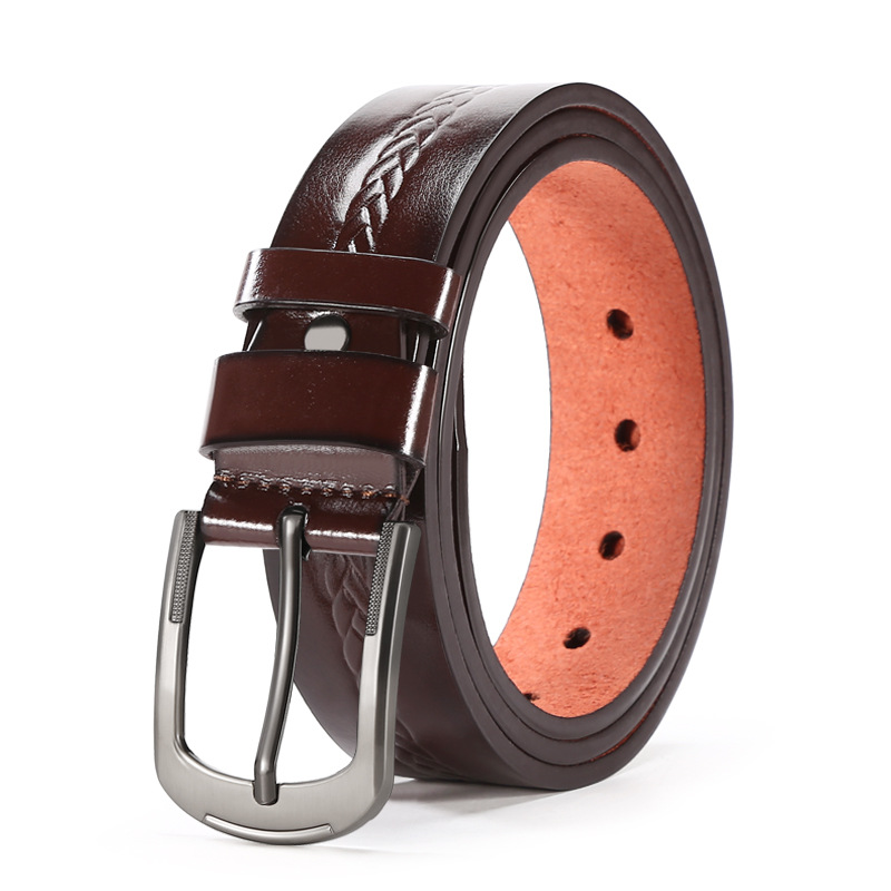 Los hombres de aleación pin hebilla cinturón joven y de mediana edad de moda todos los partidos jeans lavado pantalones de microfibra cinturón en stock al por mayor