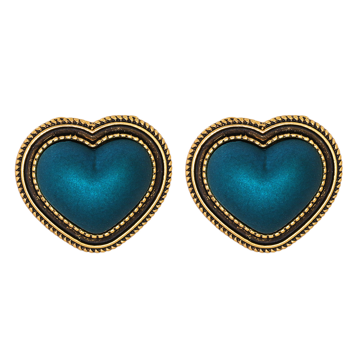 Aretes Retro Grandes En Forma De Corazón De Melocotón display picture 6