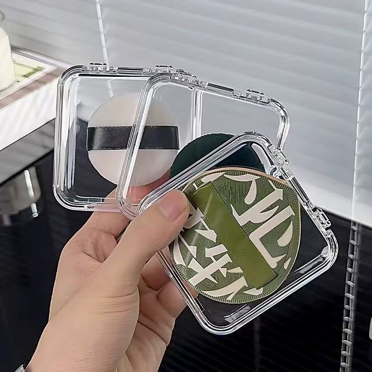 Table Storage Box, Transparent Acrylic Cosmetic Sponge Organizer, Multi-Compartment