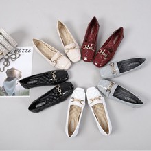 瓢鞋软底女单鞋时尚新款女鞋四季韩版妈妈鞋平底鞋大码方头豆豆鞋