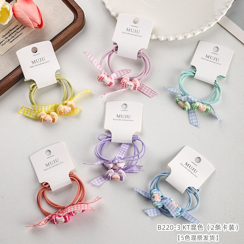 [Carga de tarjeta] sensación de alto nivel coreano de cabello de código de barras de moda de alta elasticidad de cabello anillo de cabello correa de cola de caballo