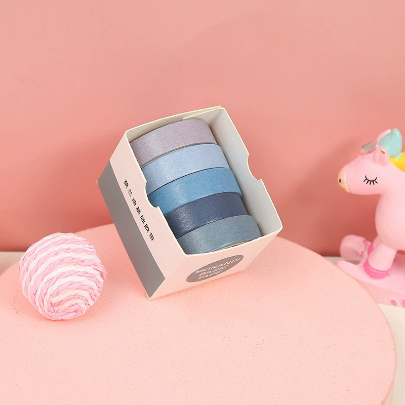 Washi Paper Tape Set, Decorative 5-Roll Packs, Watercolor & Retro Designs, 10–20 mm