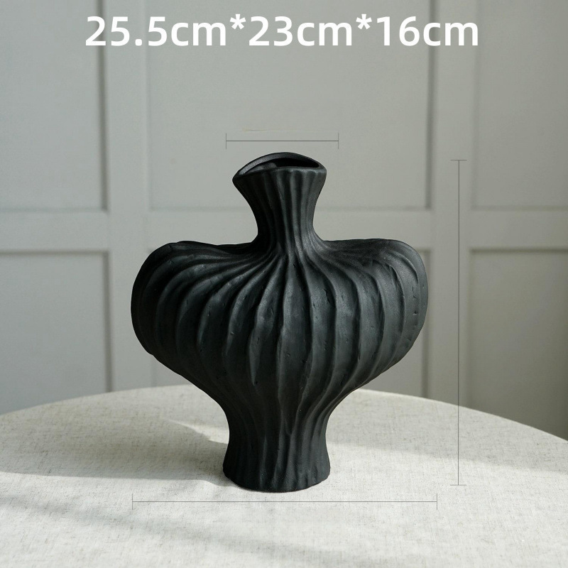 塑料艺术仿陶瓷花瓶感摆件客厅插花侘寂风水培鲜花众桌面装饰|undefined