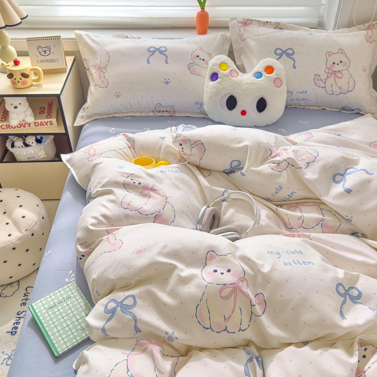 ins dormir desnudo cuatro piezas de sábanas de algodón imitación cubierta madre y bebé clase A dormitorio tres piezas de ropa de cama regalo