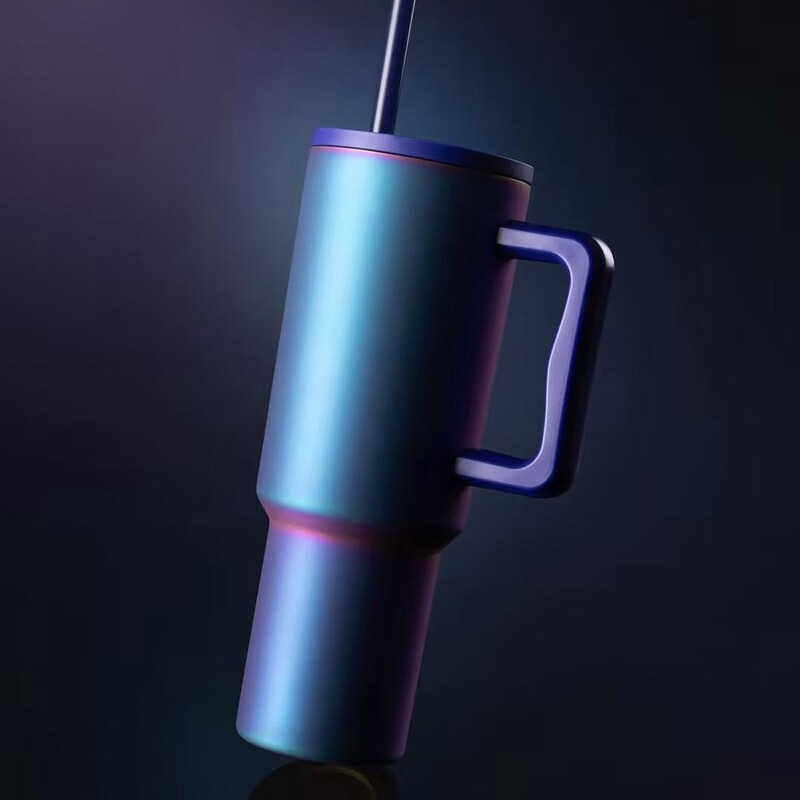2024 cross-border Amazon 3 generation 30oz40oz Big Mac Car Cup sim Ion plating rubber spray paint oil gold