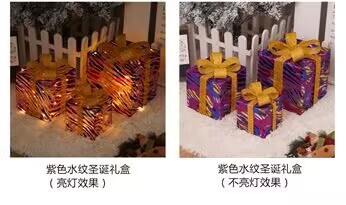 新しいクリスマスギフトボックス3点セット クリスマスギフトボックス 誕生日パーティー ライトデコレーション小道具 クリスマスライト ギフトオーナメント|undefined