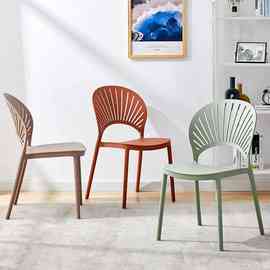 .北欧餐椅家用塑料椅子现代简约凳子靠背户外办公休闲洽谈书桌椅