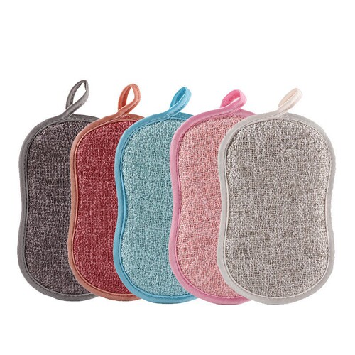 Eight-character double-sided cleaning sponge that does not damage the pot, water-absorbing magic scouring pad, household cleaning dishcloth