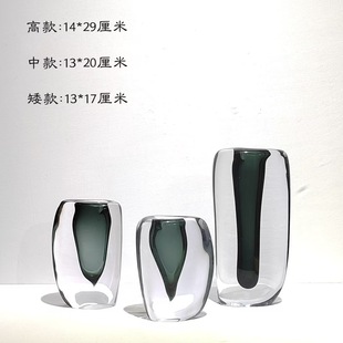 輕奢現代高檔水晶琉璃花瓶家居餐廳茶幾台面插花裝飾擺件