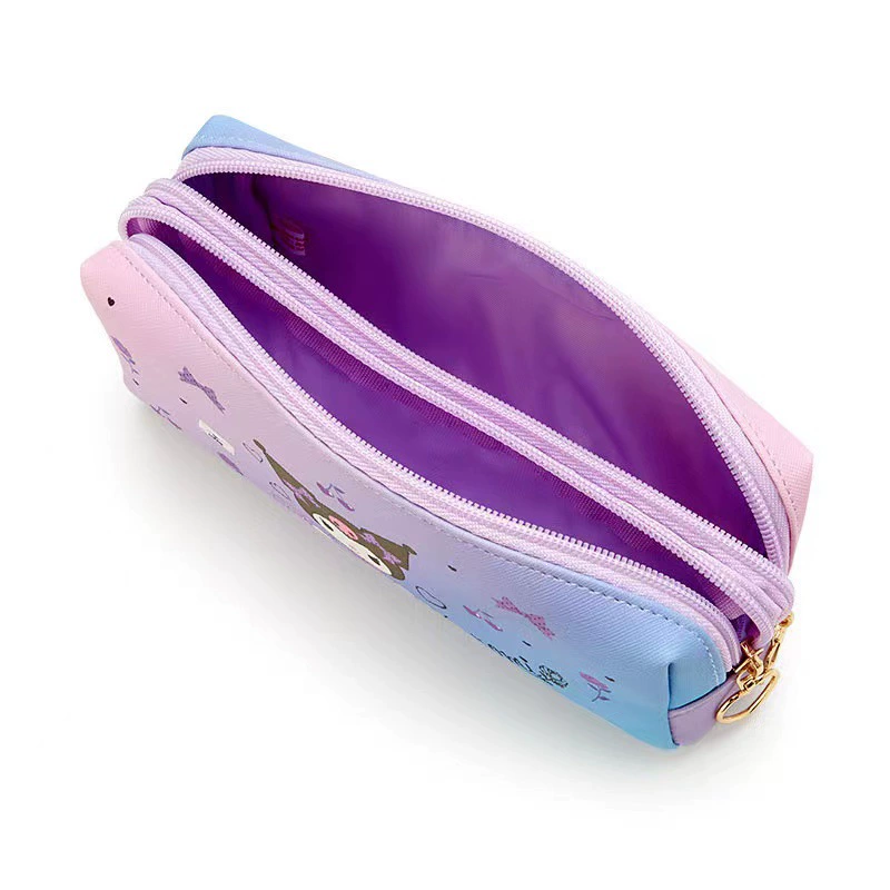 Cartoon polyurethane cute pencil case with zipper, double-sided doll, new collection