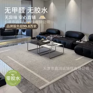 人字纹无胶防水防污地毯客厅现代轻奢简约抗污满铺卧室沙发床边毯