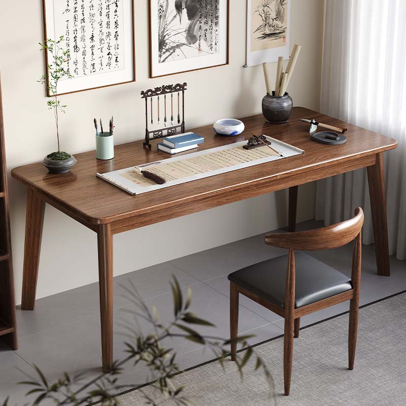 书法桌家用实木腿书画桌书桌毛笔字桌子新中式办公桌书桌国学桌子