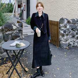 韩系设计感灯芯绒套装裙女2025秋季新款洋气时尚休闲半身裙两件套