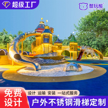 户外大型不锈钢小区组合滑梯游乐场景区商场室外非标游乐设备厂家