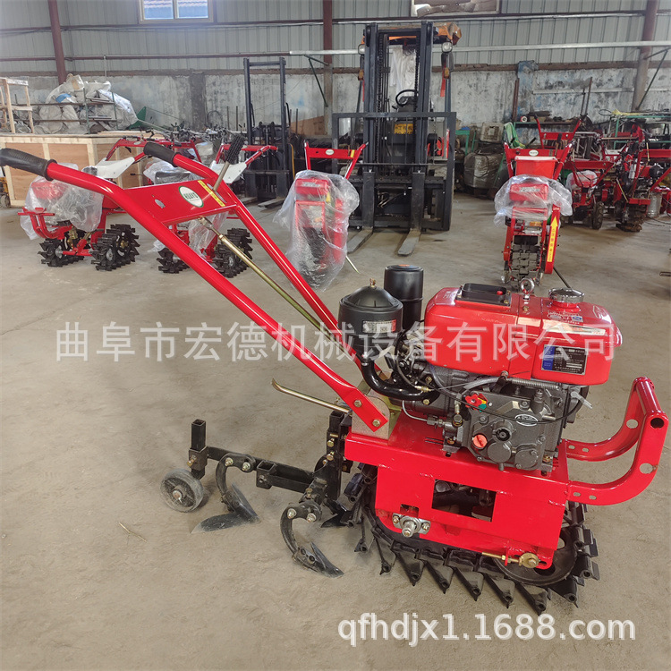 农用单链轨犁地机 小型柴油扣半趟地机 坡地大马力微耕机