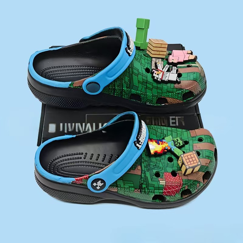 2025 nuevos zapatos agujero serie de dibujos animados monstruos eléctricos niños adultos series agujero zapatillas frescas al por mayor