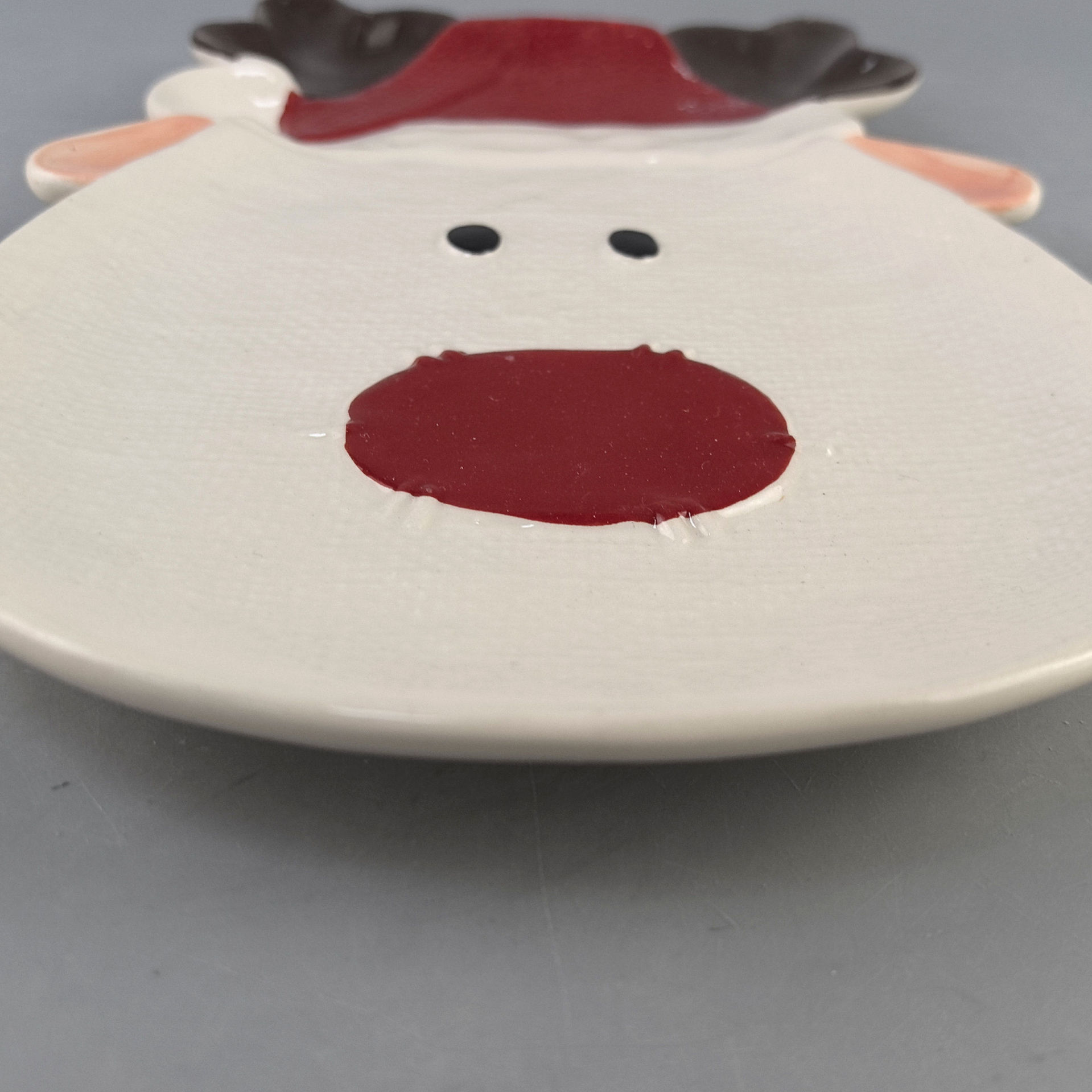 Navidad atmósfera de dibujos animados de alces estilo de platos festivos encantadores platos de bocadillos decoración de platos de postre de cerámica
