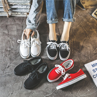 Casual Canvas Shoes for Men and Women 2025 Spring Couple Sneakers Students Breathable Lace-Up K-Style Ins Street Shooting White Shoes