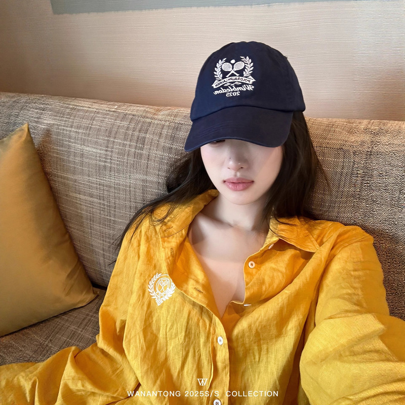 Wanan Rl Wimbledon Limited Wimbledon Full Linen Embroidered Shirt Women's Summer Slim Shirt