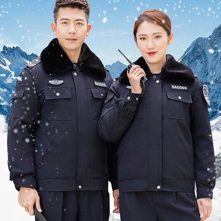 겨울 의무 의류 남성과 여성의 두꺼운 보안 짧은 감기 방지 코튼 패딩 재킷 겨울 자켓 코튼 패딩 자켓 외관 세트