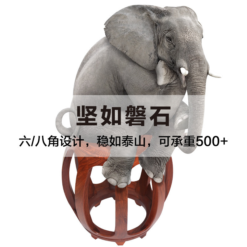 鼓凳仿古中式实木圆凳花梨鼓墩酸枝木坐墩古筝凳客厅茶几矮凳|undefined